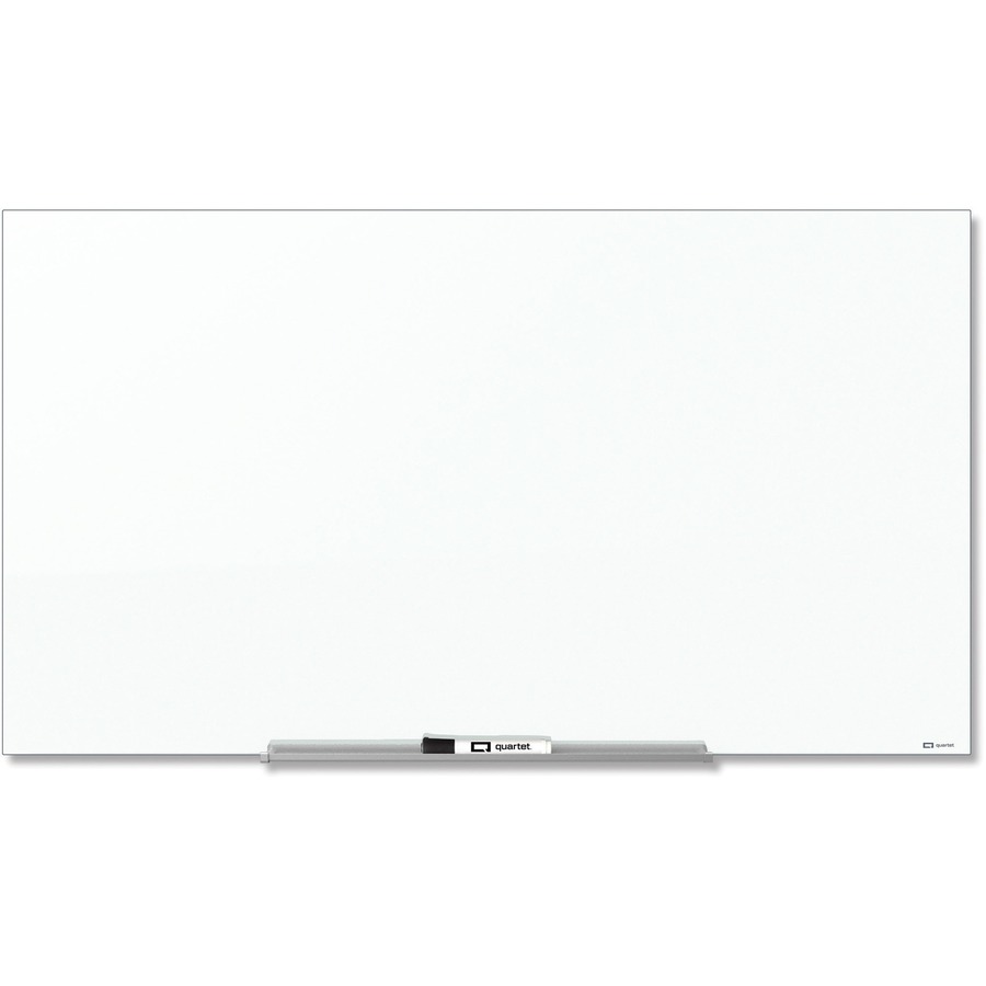 Quartet InvisaMount Magnetic Glass Dry-Erase Board - 85 (7.1 ft) Width x  48 (4 ft) Height - White Tempered Glass Surface - Horizontal - Magnetic -  Assembly Required - 1 Each - Kopy Kat Office